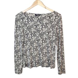 PHILIPPE ADEC Boatneck Floral Top